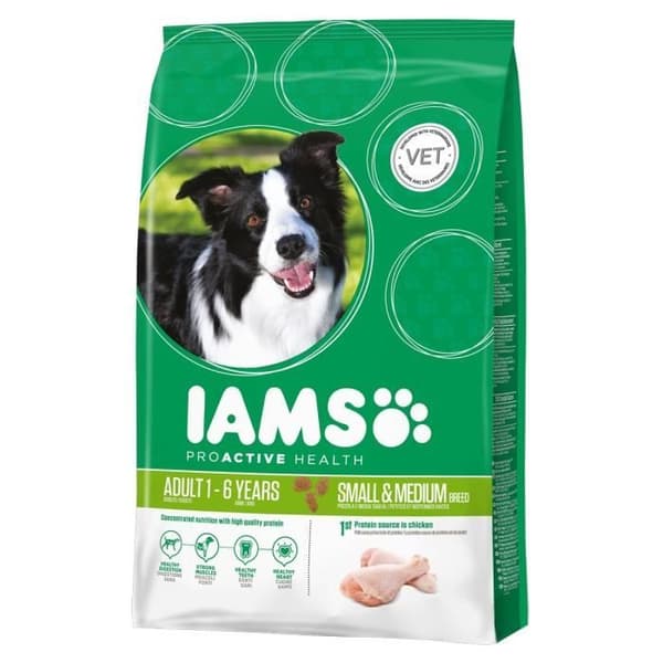 Kycklingbitar - IAMS - Små och medelstora raser - 12kg - För vuxna hundar