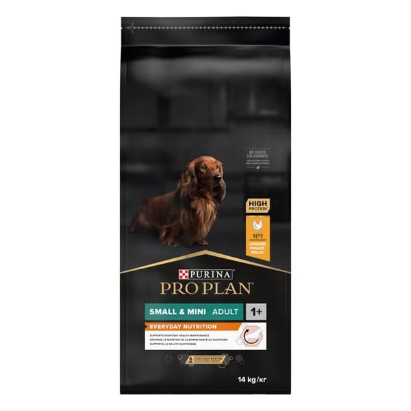 PRO PLAN Small &amp; Mini Vuxen vardagsnäring rik på kyckling - 14KG - Kroketter för små vuxna hundar