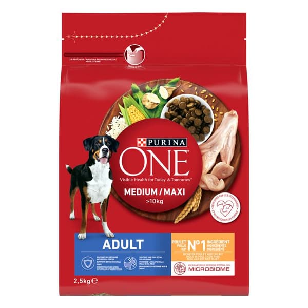 Torrfoder Purina one Medium/Maxi &gt; 10 kg Torrfoder för hundar, 4 påsar à 2,5 kg vardera