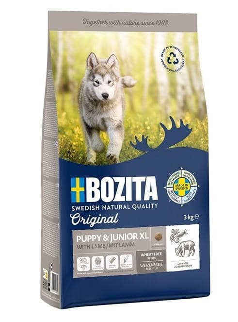 BOZITA Original Puppy & Junior XL Lamm - torr hundmat - 12 kg