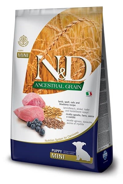FARMINA N&D LÅGGRAN HUNDLAMM & amp; BLÅ VALP MINI 7KG