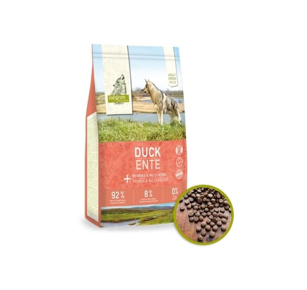Komplett (torr) foder ISEGRIM Green Hills Duck & Berries 3kg