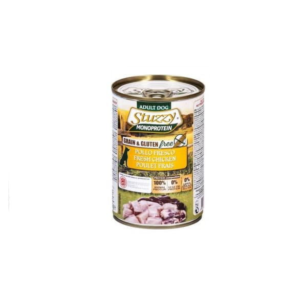 Komplett (våt) fodermonoprotein 400gr. Kan kyckling, Stuzzy
