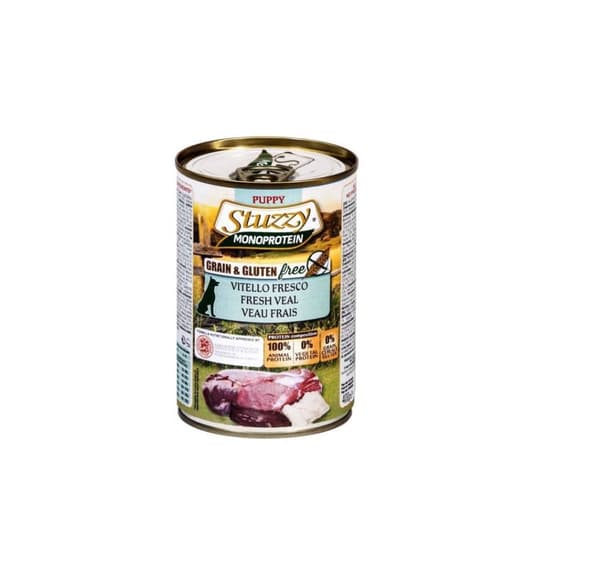 Hunde monoprotein 400gr. Kan hvalpe kalvekød, Stuzzy