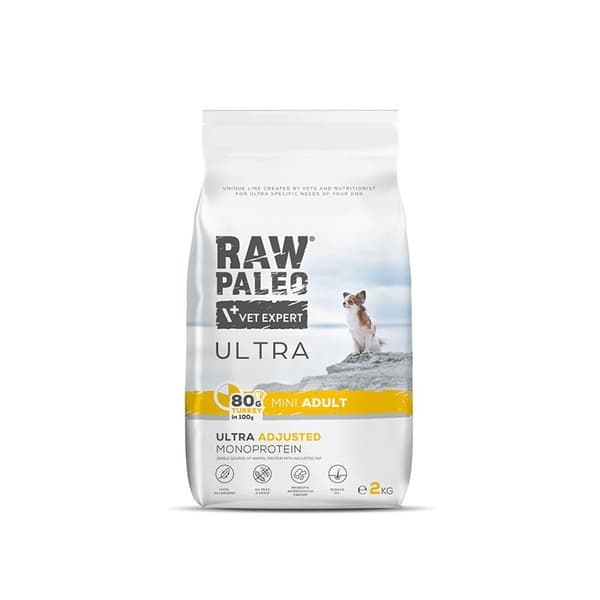 RAW PALEO Ultra Mini Adult Turkey - kuiva koiranruoka - 2 kg