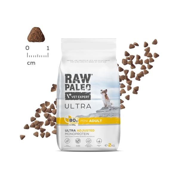 RAW PALEO Ultra Mini Adult Turkey - kuiva koiranruoka - 8 kg