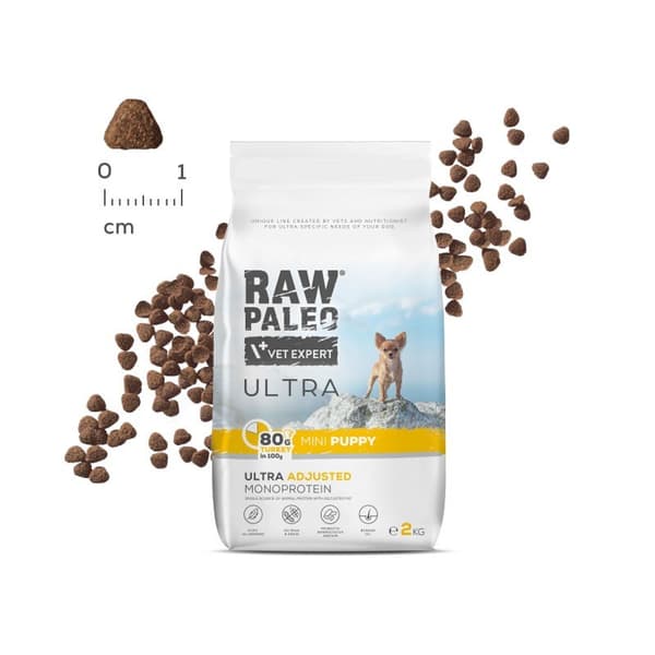 RAW PALEO Ultra Mini Puppy Kalkun - tørfoder til hvalpe - 750 g