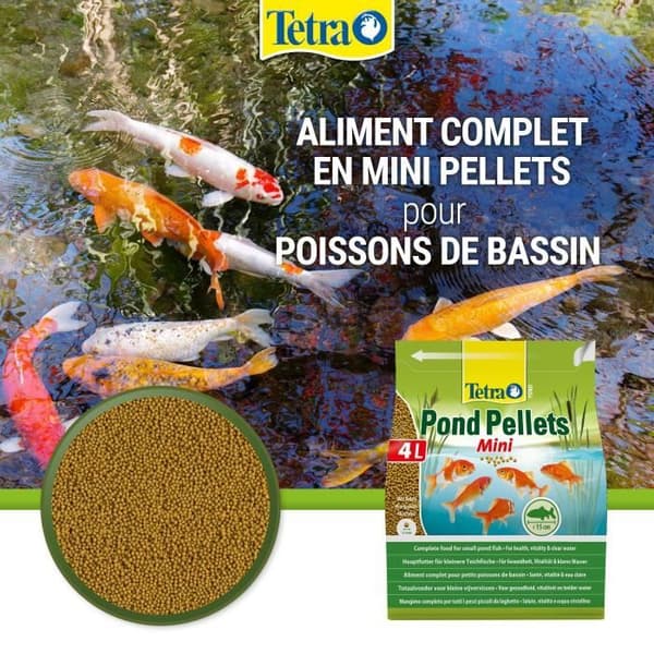TETRA Komplett mat Dammpellets Mini i granulat - För små dammfiskar - 4L
