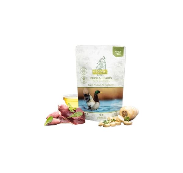 Complete (wet) feed ISEGRIM Duck & Hearts 410g