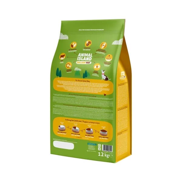 ANIMAL ISLAND Strålende oksekød - tørt hundefoder - 12 kg