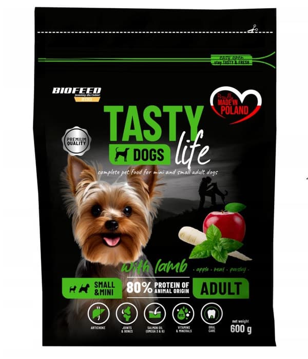 BIOFEED Tasty Life Adult Small Lam - tørt hundefoder - 600g