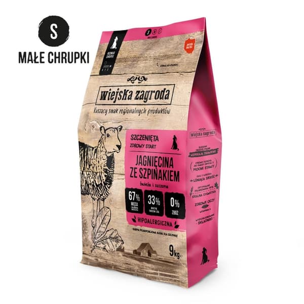 Landgårdslam med spinat S - tørfoder til hvalpe - 9 kg