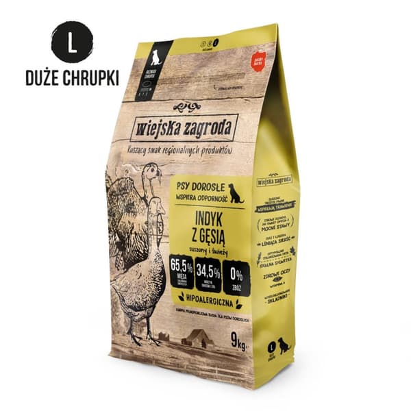 COUNTRY FARM Kalkun med gås L - tør hundefoder - 9kg