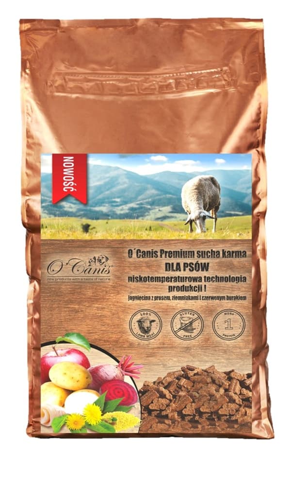 O'CANIS Lamm med hirs, potatis och rödbetor - torr hundmat - 1,5 kg