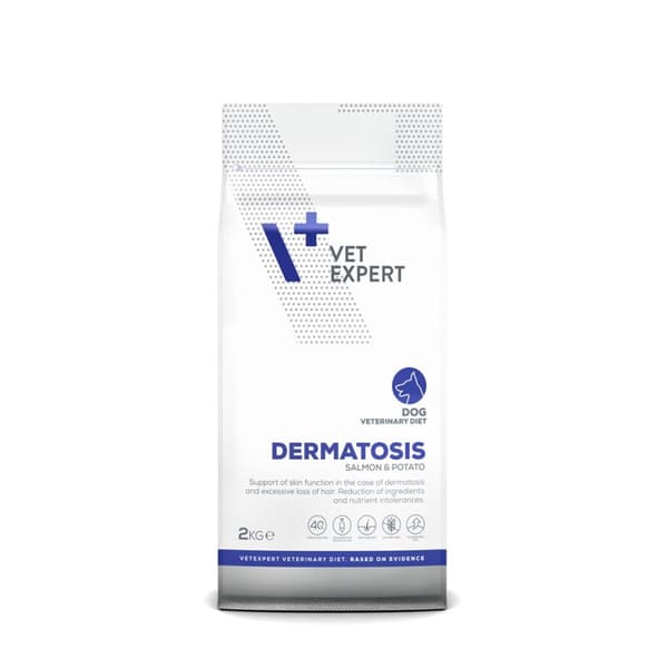 VET EXPERT Veterinary Diet Dermatosis Dog Lohi & Peruna - kuiva koiranruoka - 2 kg