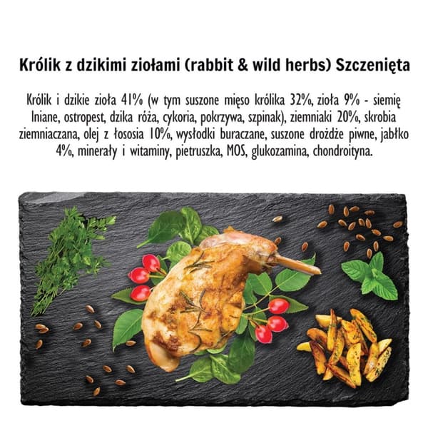 PAKA ZWIERZAKA Puppy Kaninpentu villiyrteillä S - kuiva koiranruoka - 1,5 kg