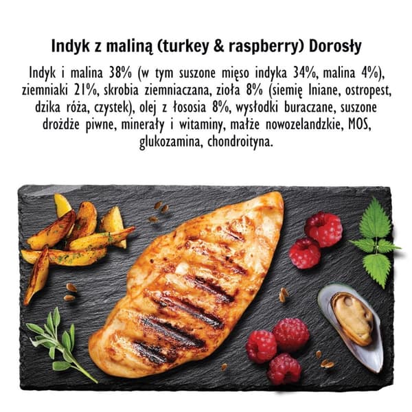 PAKA ZWIERZAKA Kalkkuna ja vadelma M - kuiva koiranruoka - 9 kg