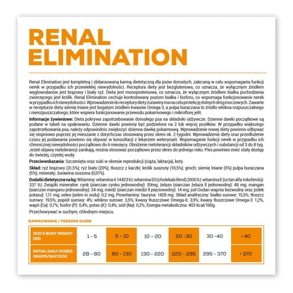 VET EXPERT Veterinary Diet Renal Elimination Hund - tørfoder til hunde - 8 kg