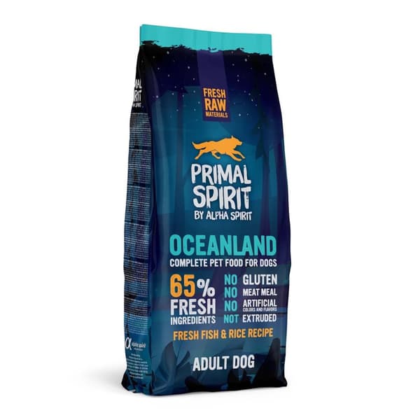 PRIMAL SPIRIT Oceanland Ryba – halvfuktigt hundfoder för allergiska hundar – 12 kg