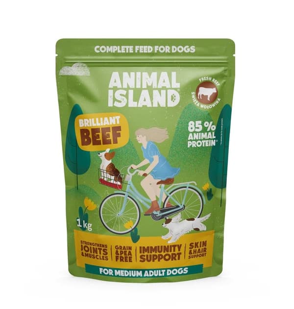 ANIMAL ISLAND Nötkött - torrfoder för hundar - 1 kg