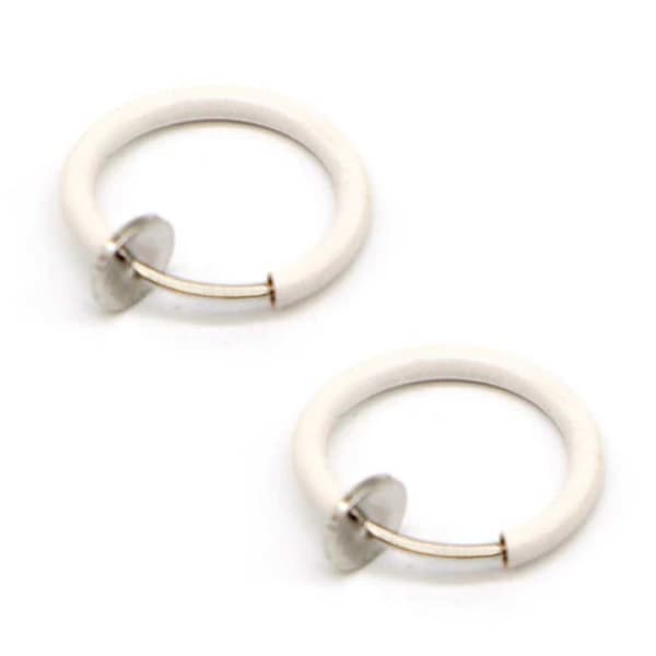 2-pakke hvid falsk piercing uden hul næse ring septum lip ring