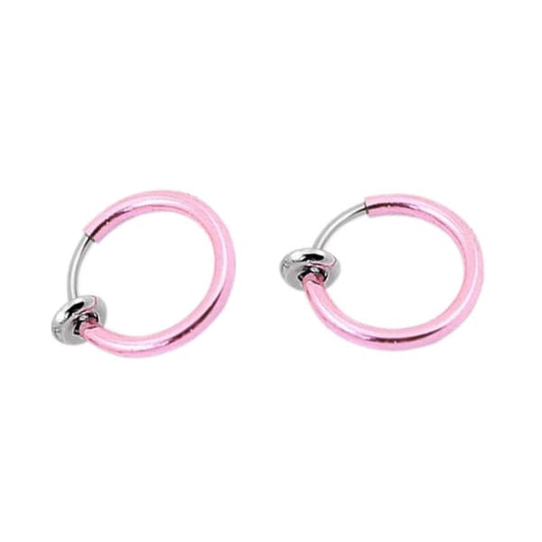 2-pack rosa falsk piercing uten hull nese ring septum leppe