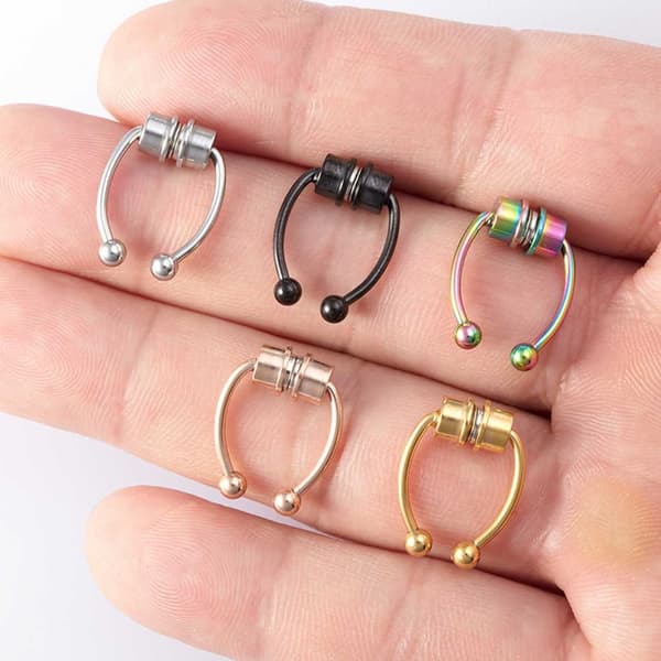 Magnetisk Fake Näsring Septum Näspiercing Silver
