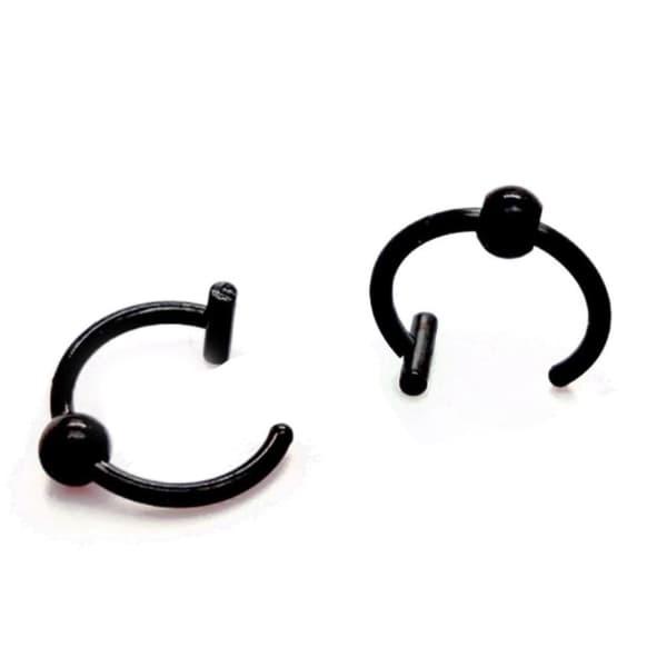 Fakepiercing av Rostfritt Stål - 8 mm - Svart
