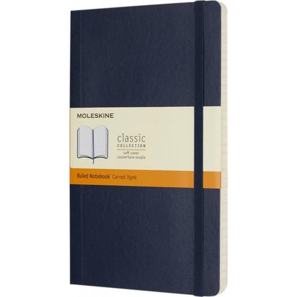 Moleskine Classic L Soft Cover Ruled Notebook med blødt omslag Sapphire One Size