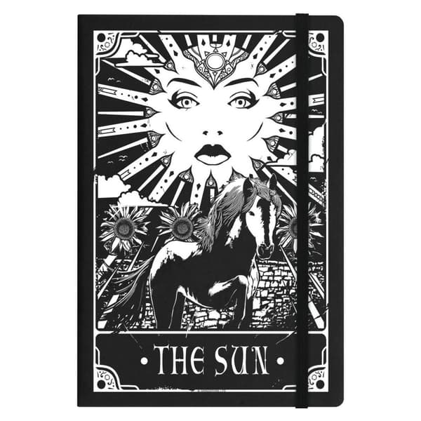 Deadly Tarot The Sun A5 Hard Cover Notebook med hårdt omslag Black One Size