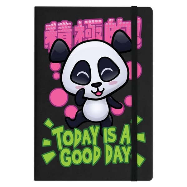 Handa Panda Today Is A Good Day A5 Hard Cover Notebook Black One Size