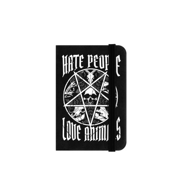 Grindstore Hate People Love Animals Mini Notebook Black One Size