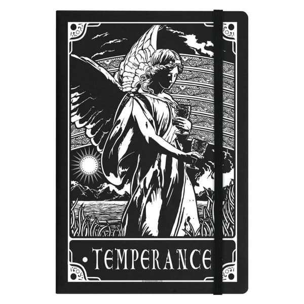 Deadly Tarot Temperance A5 Hard Cover Notebook Black One Size