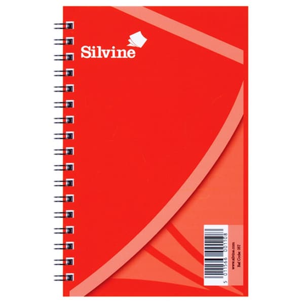Silvine A6 Twin Wire Spiral Notesbog (pakke med 24) Red One Size