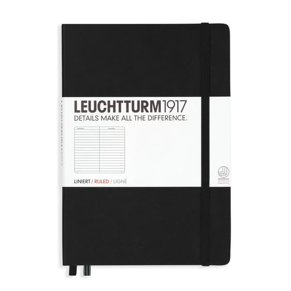 Notatbok A5 Hard Linjert Svart Leuchtturm1917