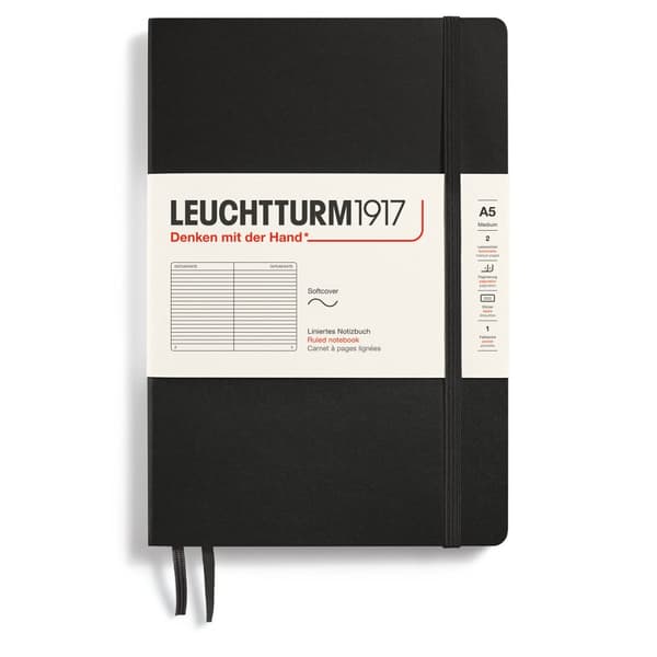 Anteckningsbok A5 Soft Linjerad Black Leuchtturm1917