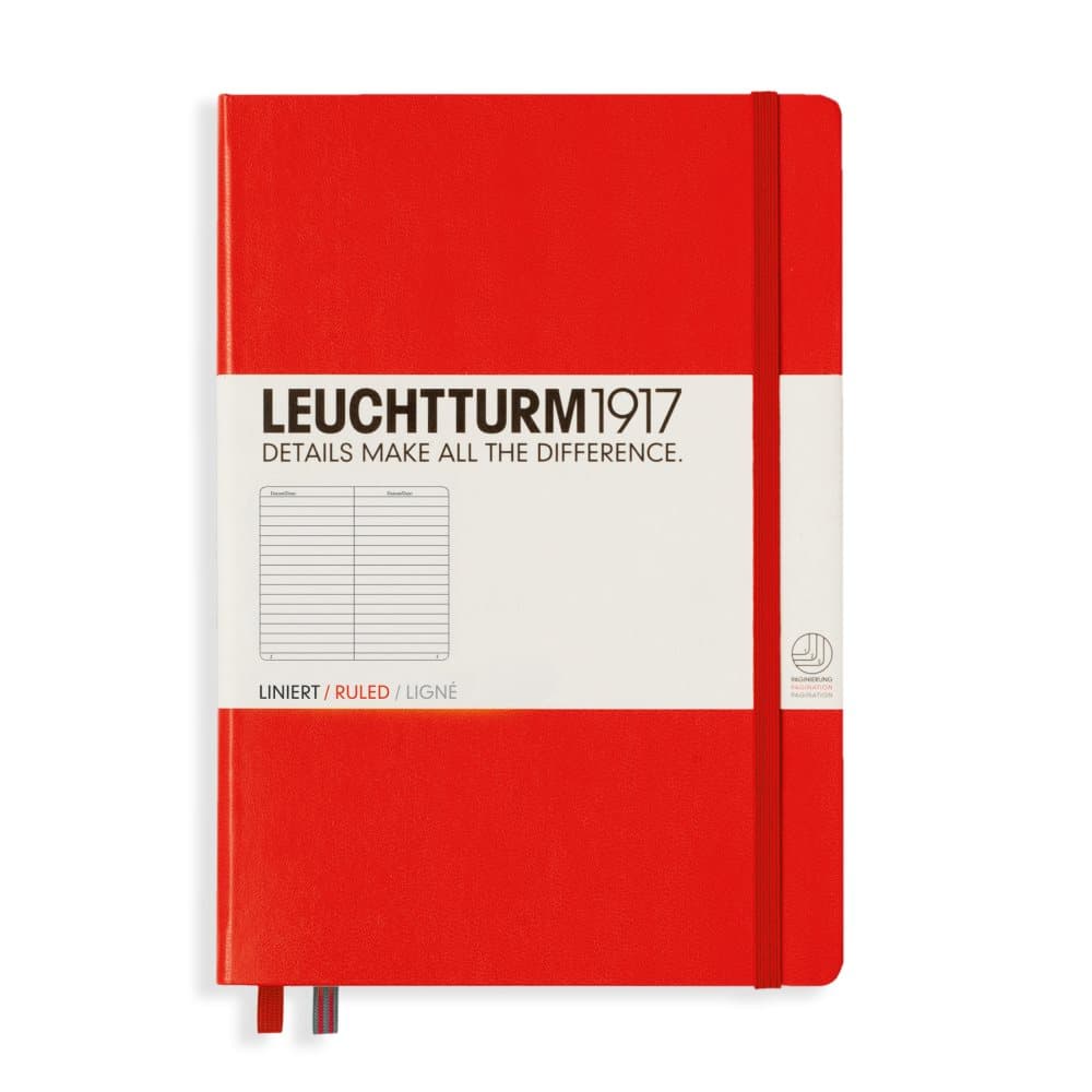 Anteckningsbok A5 Hard Red 249 p. Ruled Leuchtturm1951