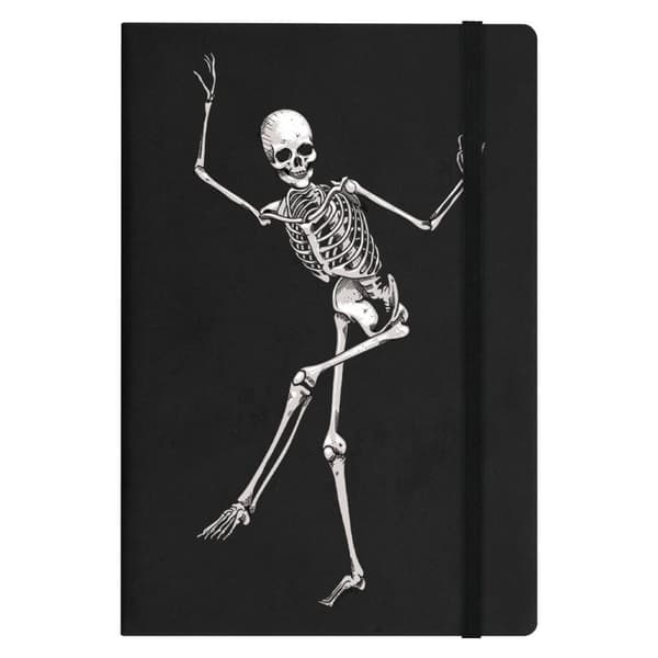 Grindstore Dancing Skeleton A5 notesbog Black/White A5