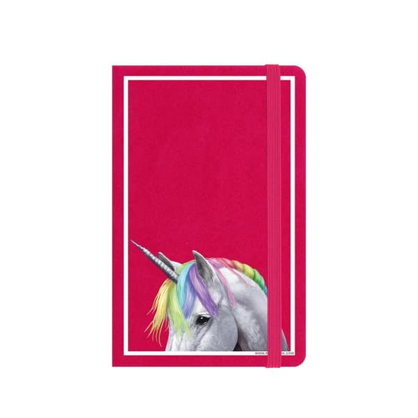 Inquisitive Creatures Rainbow Unicorn A6 Notebook Pink/Grey/White A6