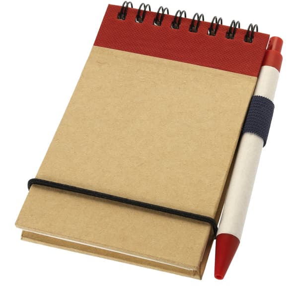 Bullet Zuse Jotter And Pen Natural/Red 13.4 x 7.8 x 1.5 cm