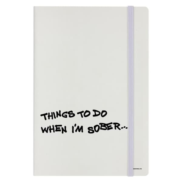 Grindstore Things To Do When I´m Sober A5 Notebook Cream/Black One Size
