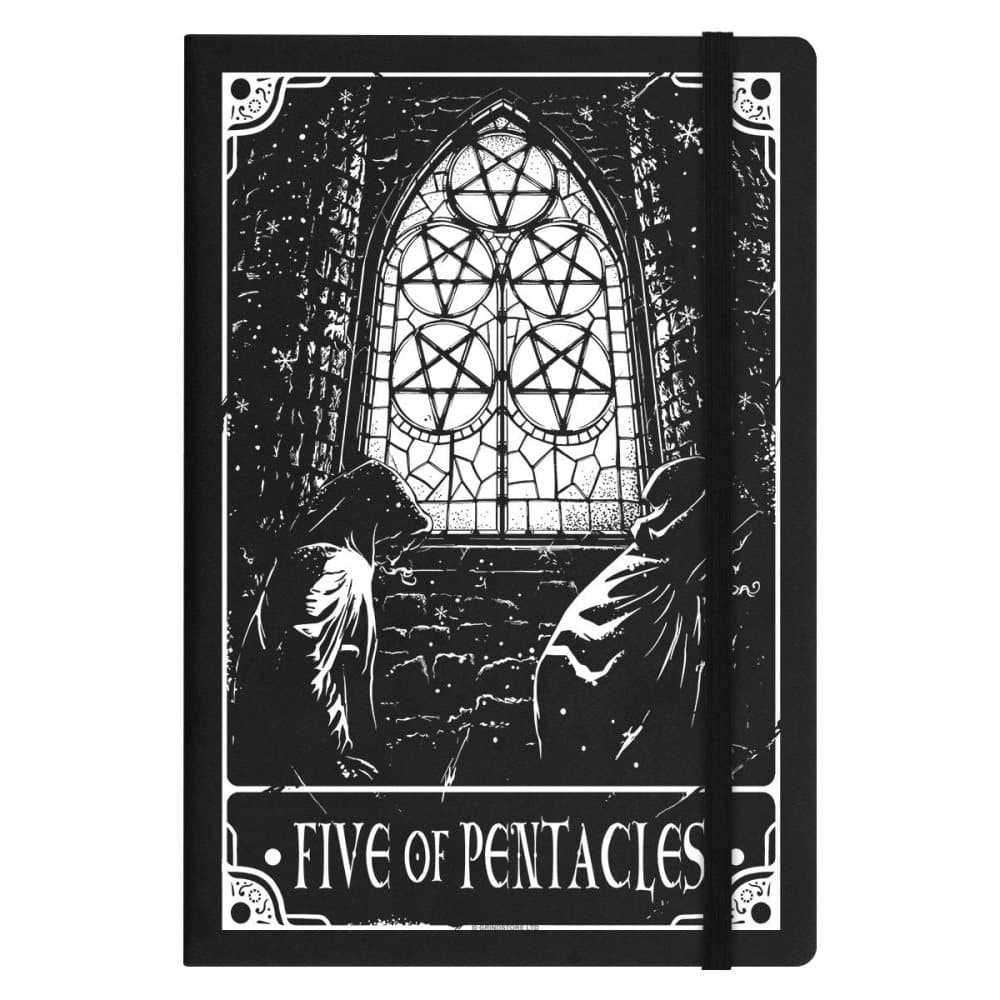 Deadly Tarot Fem av fem pentagram A5 anteckningsbok