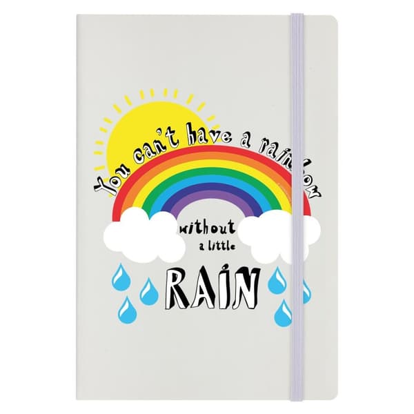 Grindstore Du kan ikke få en regnbue uden lidt regn A5 notesbog Cream/Rainbow A5