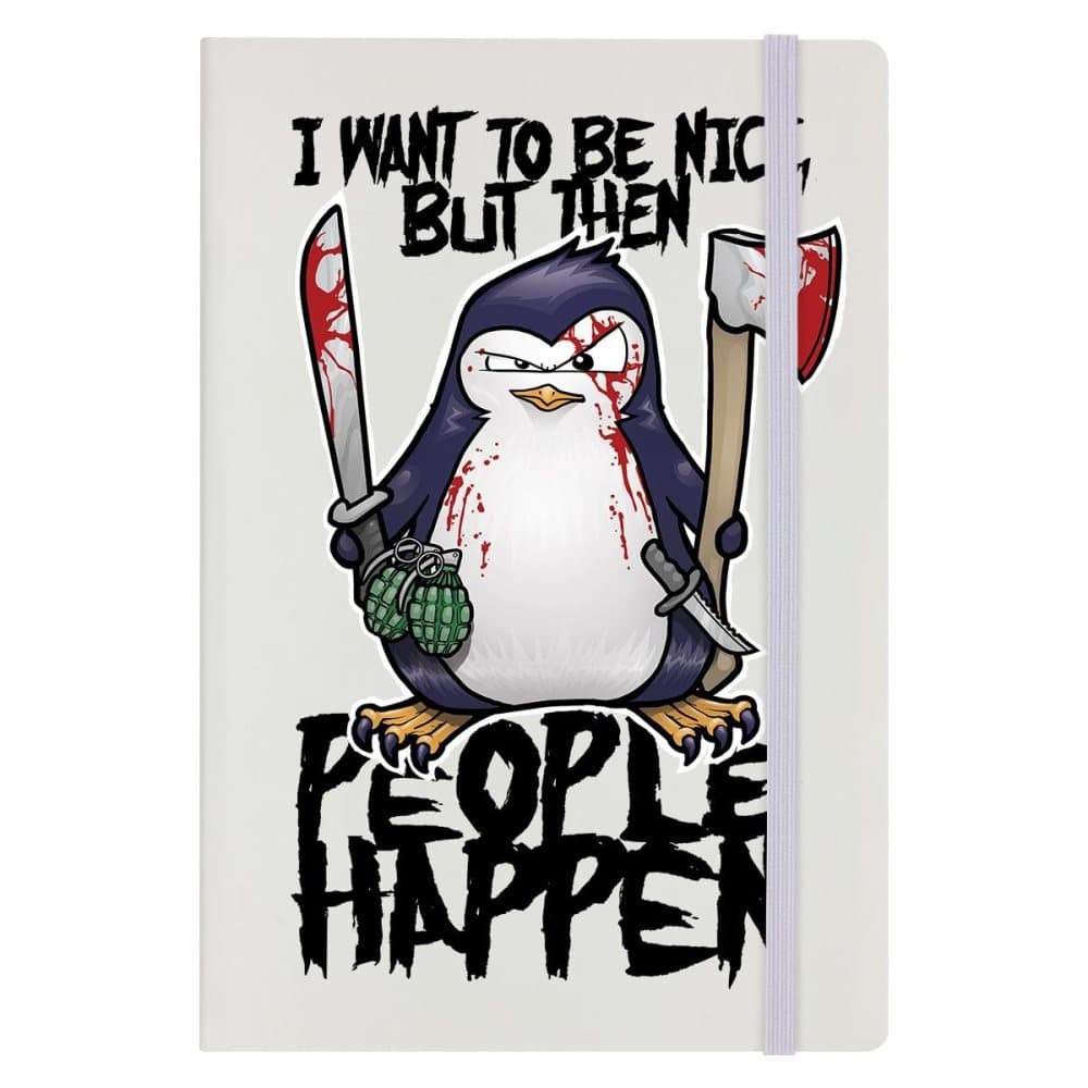 Psycho Penguin Jag vill vara trevlig A5 anteckningsbok