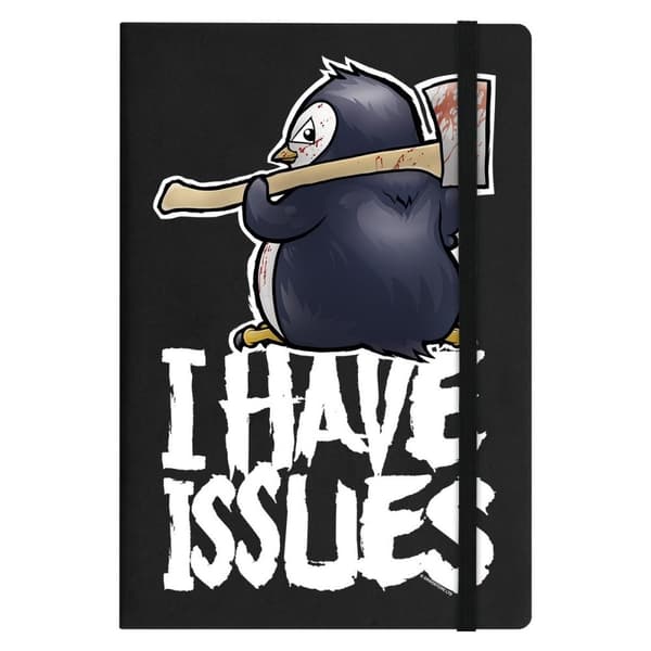 Psycho Penguin I Have Issues A5 notesbog Black/White/Slate Grey A5