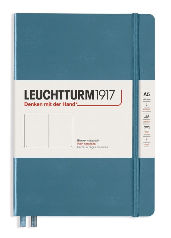 Notatbok A5 Hard Ulinjert Steingrå Leuchtturm1917