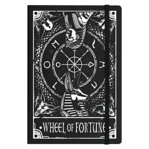 Deadly Tarot Wheel Of Fortune A5 Notebook Black/White A5