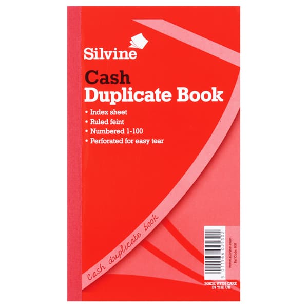 Silvine Feint Duplicate 200 Sheets Cash Book (Pack Of 6) White One Size