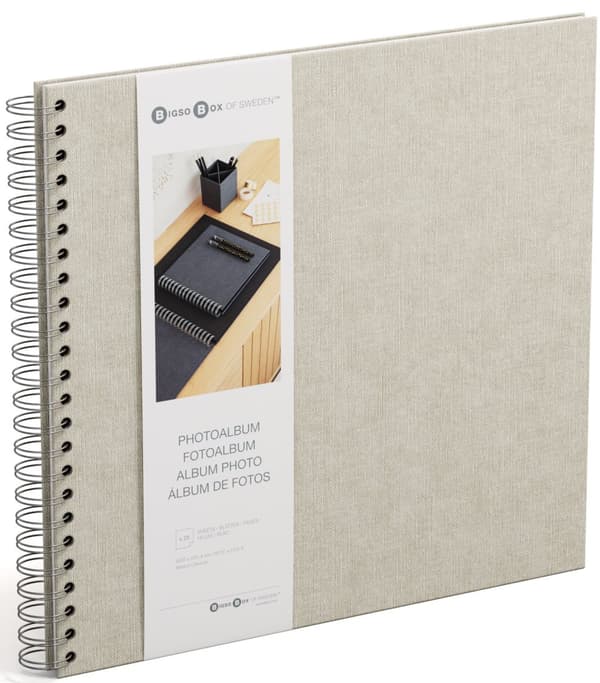 Fotoalbum Linen med vita blad 35x31,5cm Bigso Box of Sweden