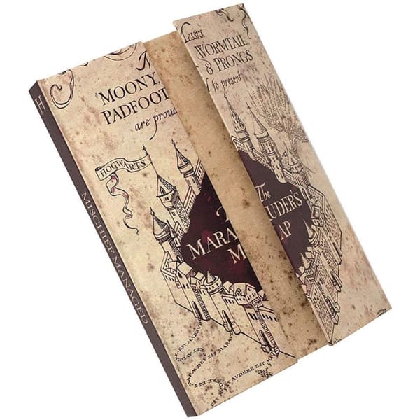 Harry Potter Marauders Map A5 Composition Notebook Beige/Burgundy One Size